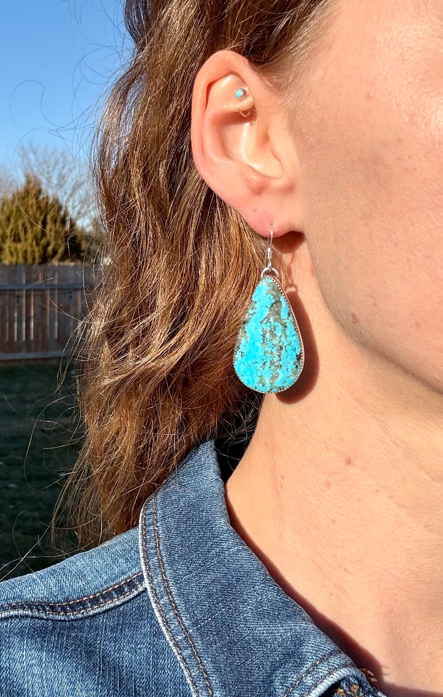 Kingman Turquoise Teardrop Earrings