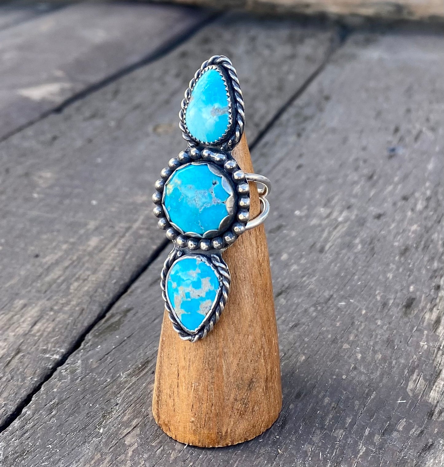 Blue Ridge Turquoise Triple Stone Ring