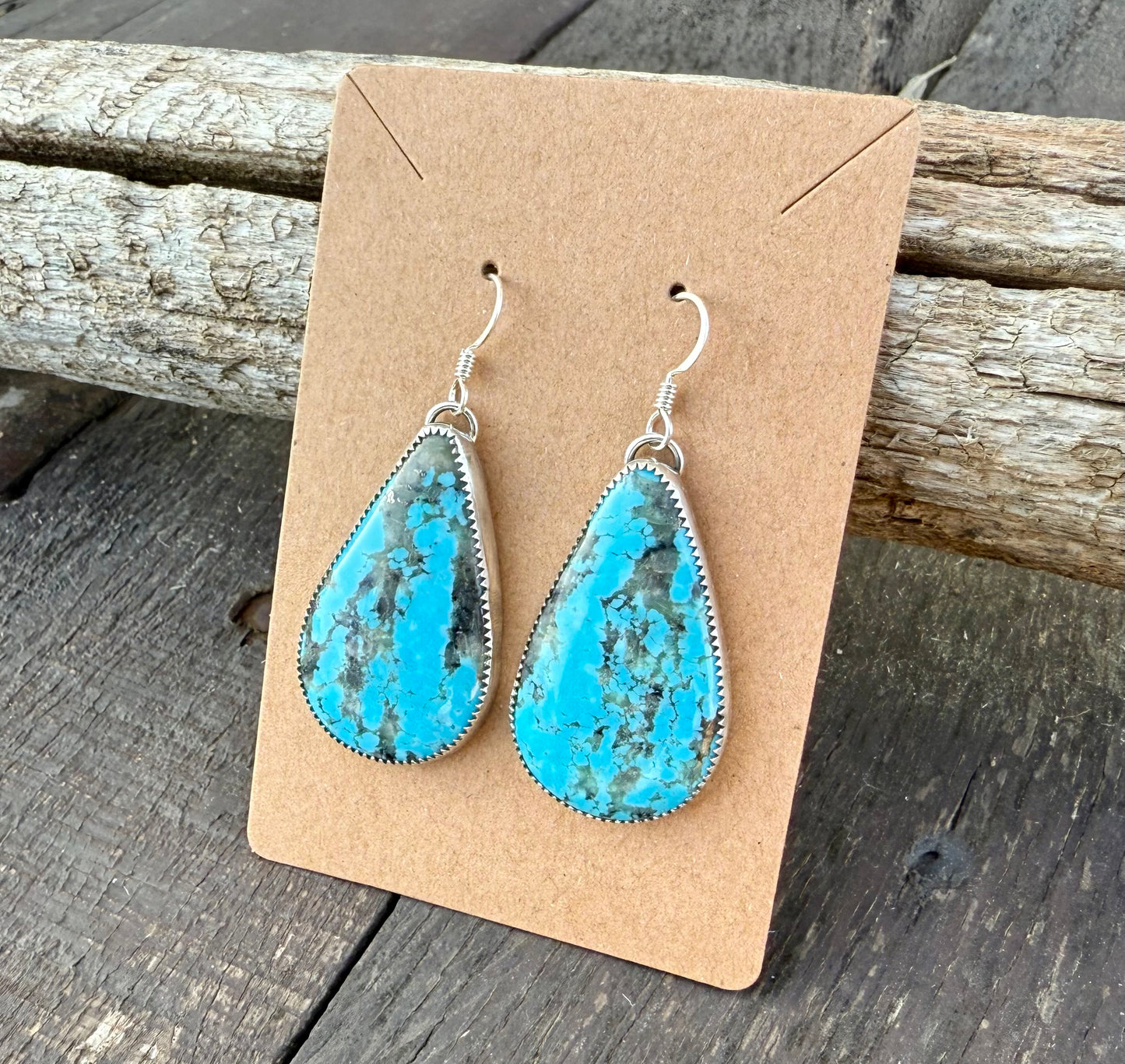 Kingman Turquoise Teardrop Earrings