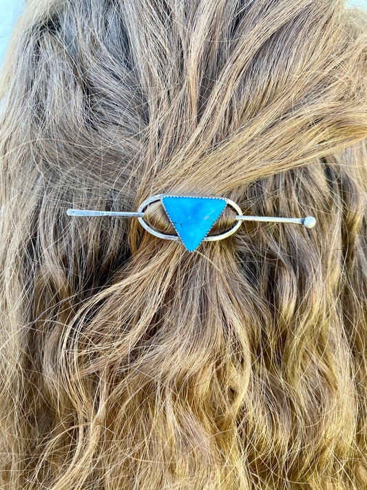 Kingman Turquoise Two Piece Hair Pin