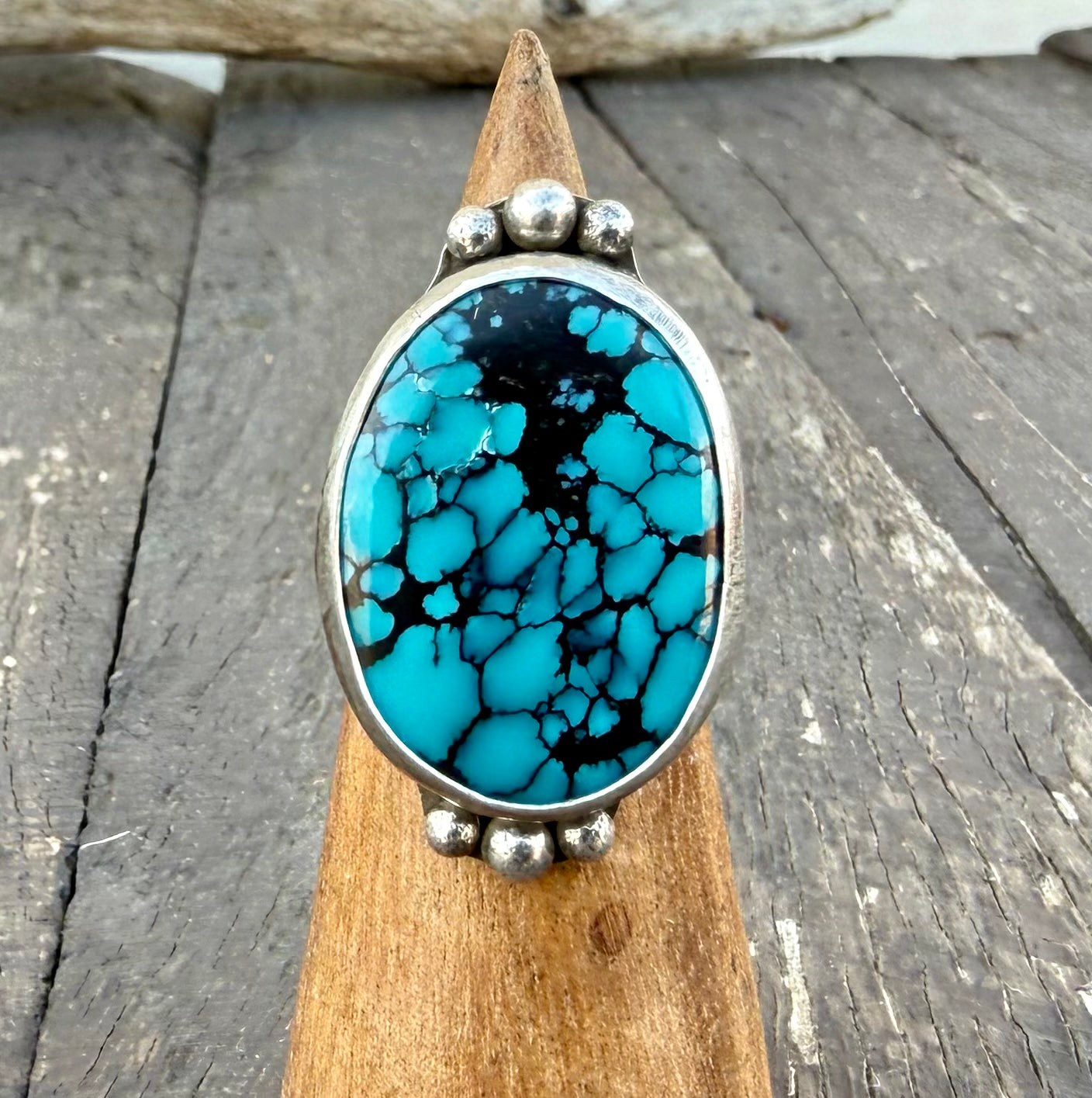 Moon River Turquoise Split Shank Ring