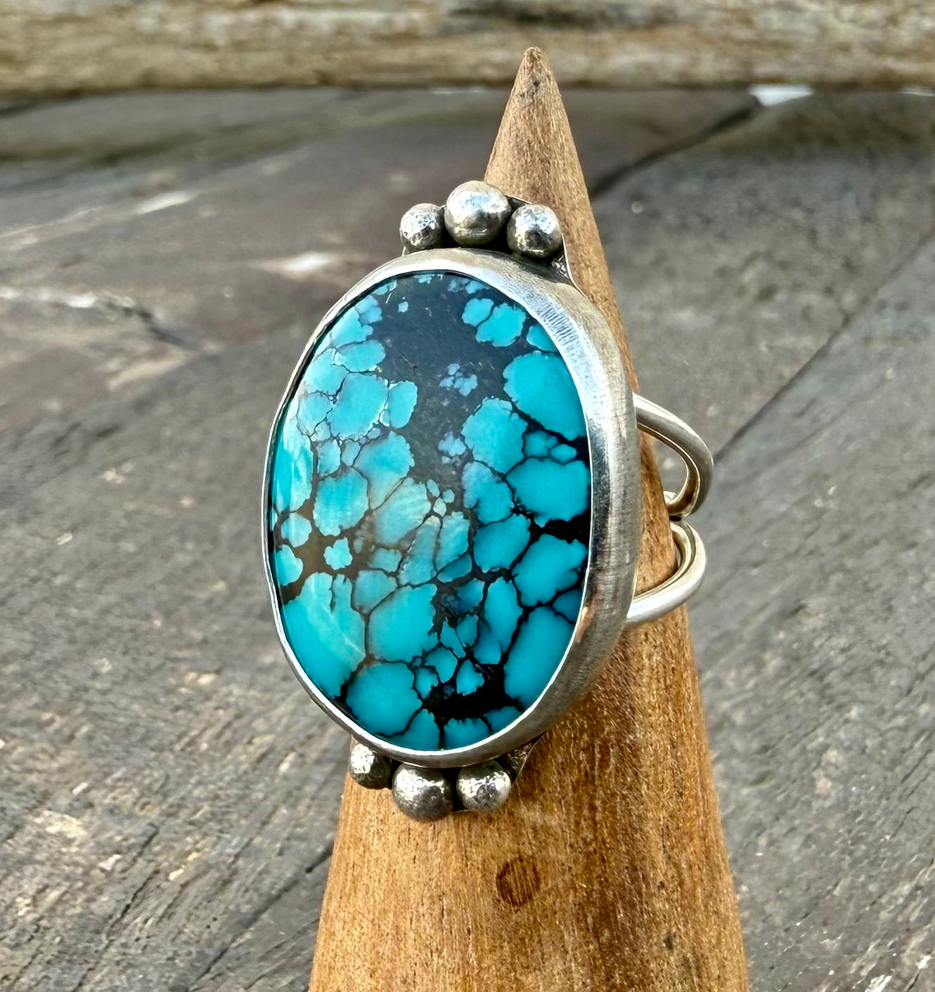 Moon River Turquoise Split Shank Ring