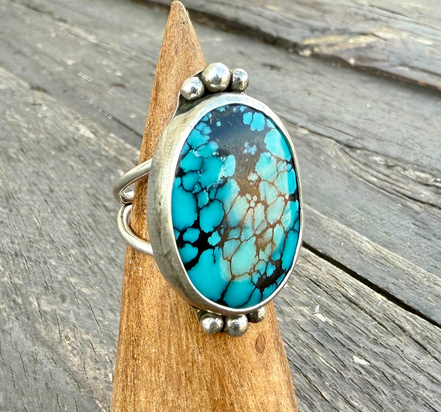 Moon River Turquoise Split Shank Ring