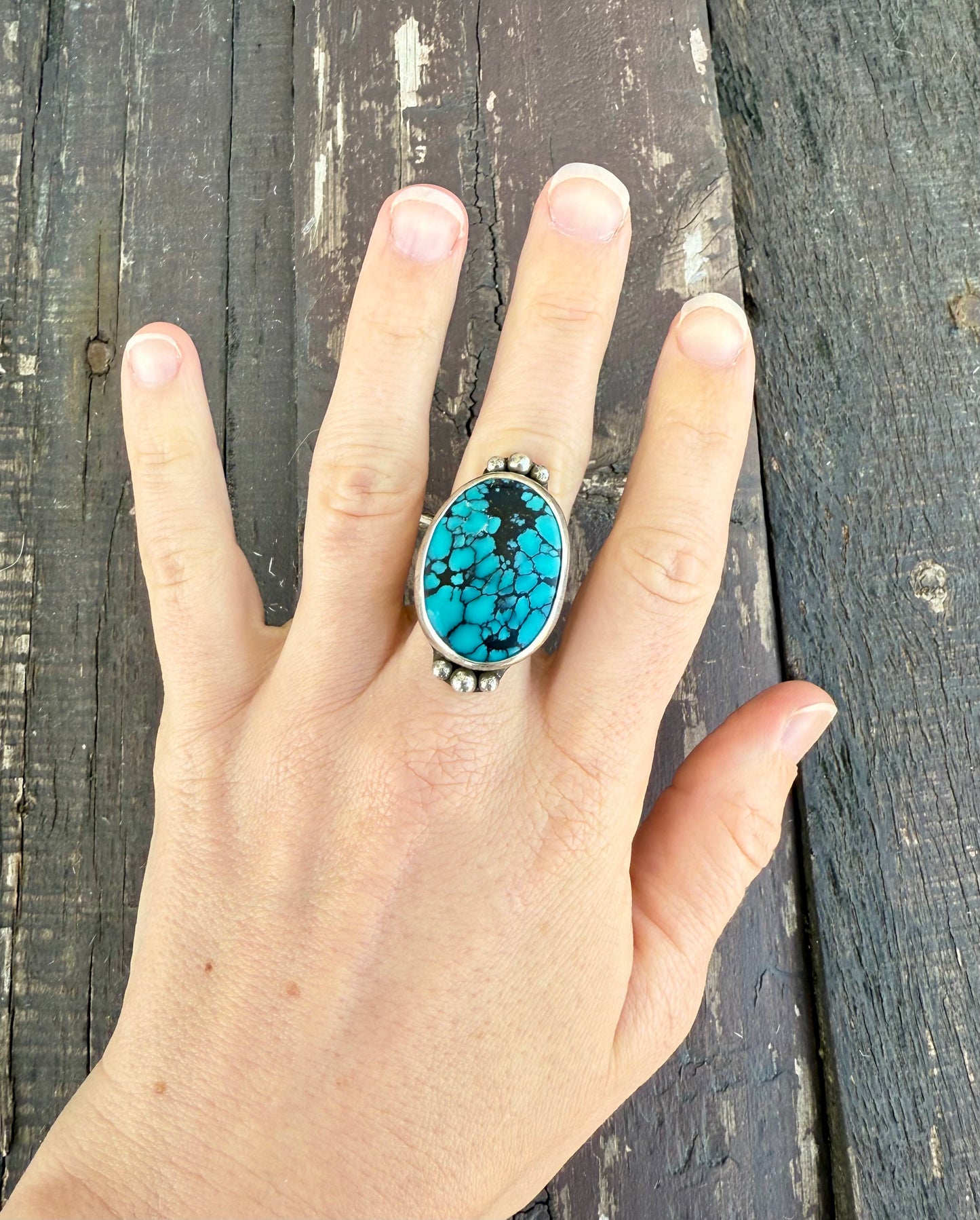 Moon River Turquoise Split Shank Ring