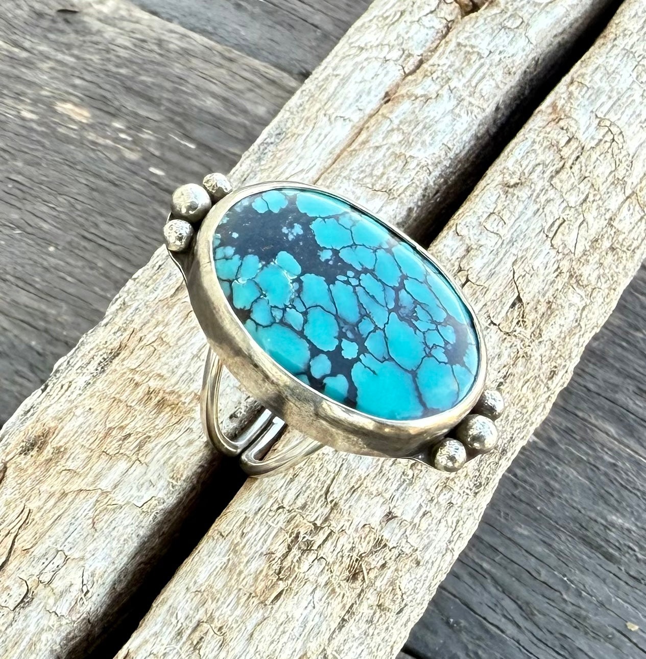 Moon River Turquoise Split Shank Ring