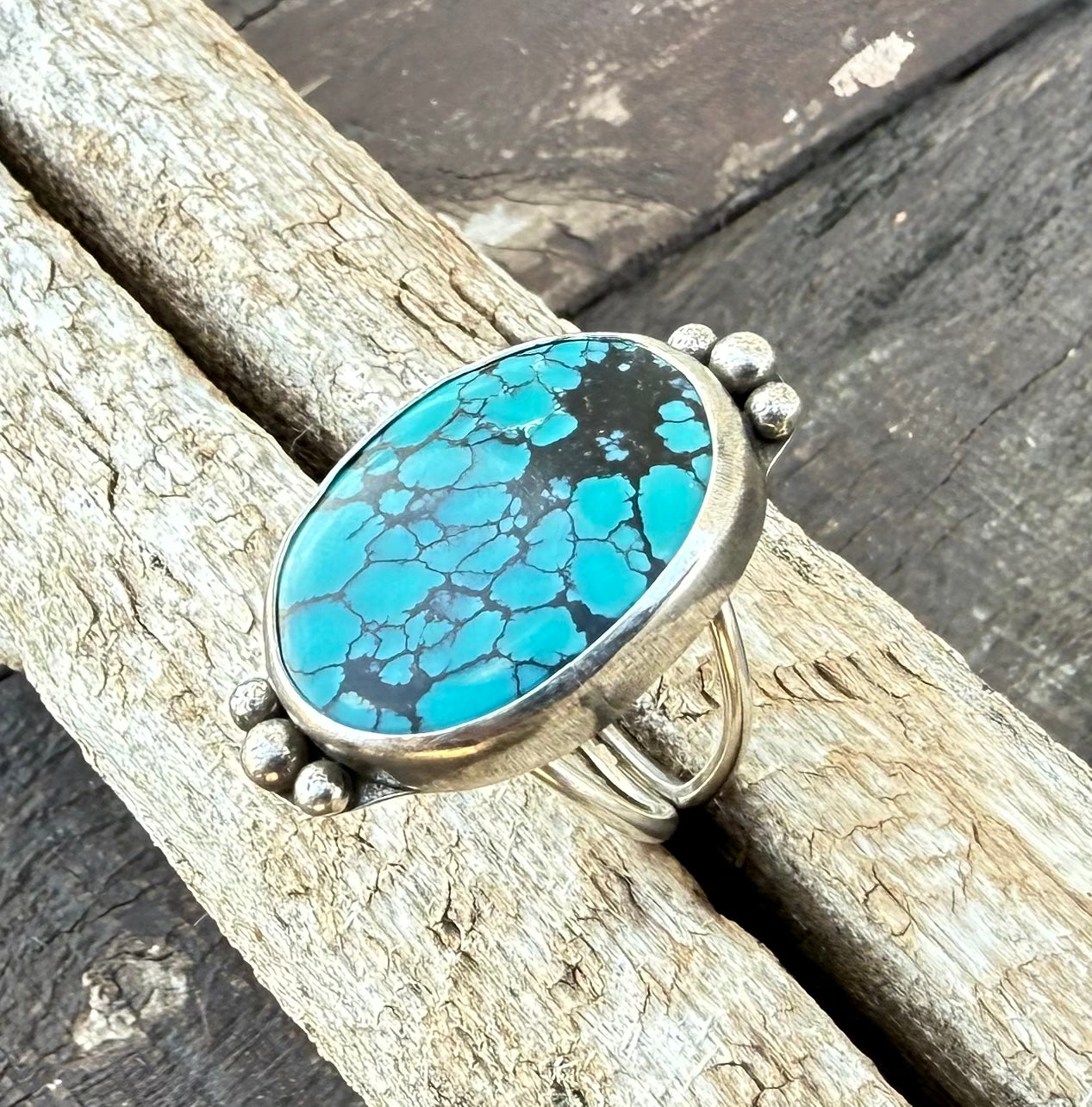 Moon River Turquoise Split Shank Ring