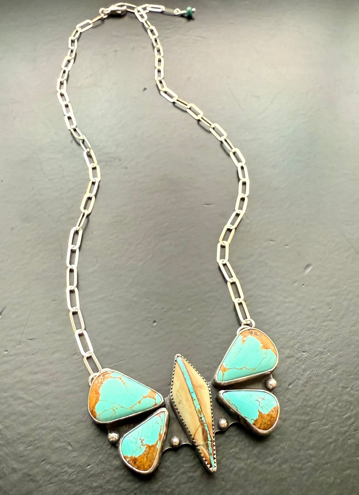 Glacier Blue & Royston Ribbon Turquoise Butterfly Necklace