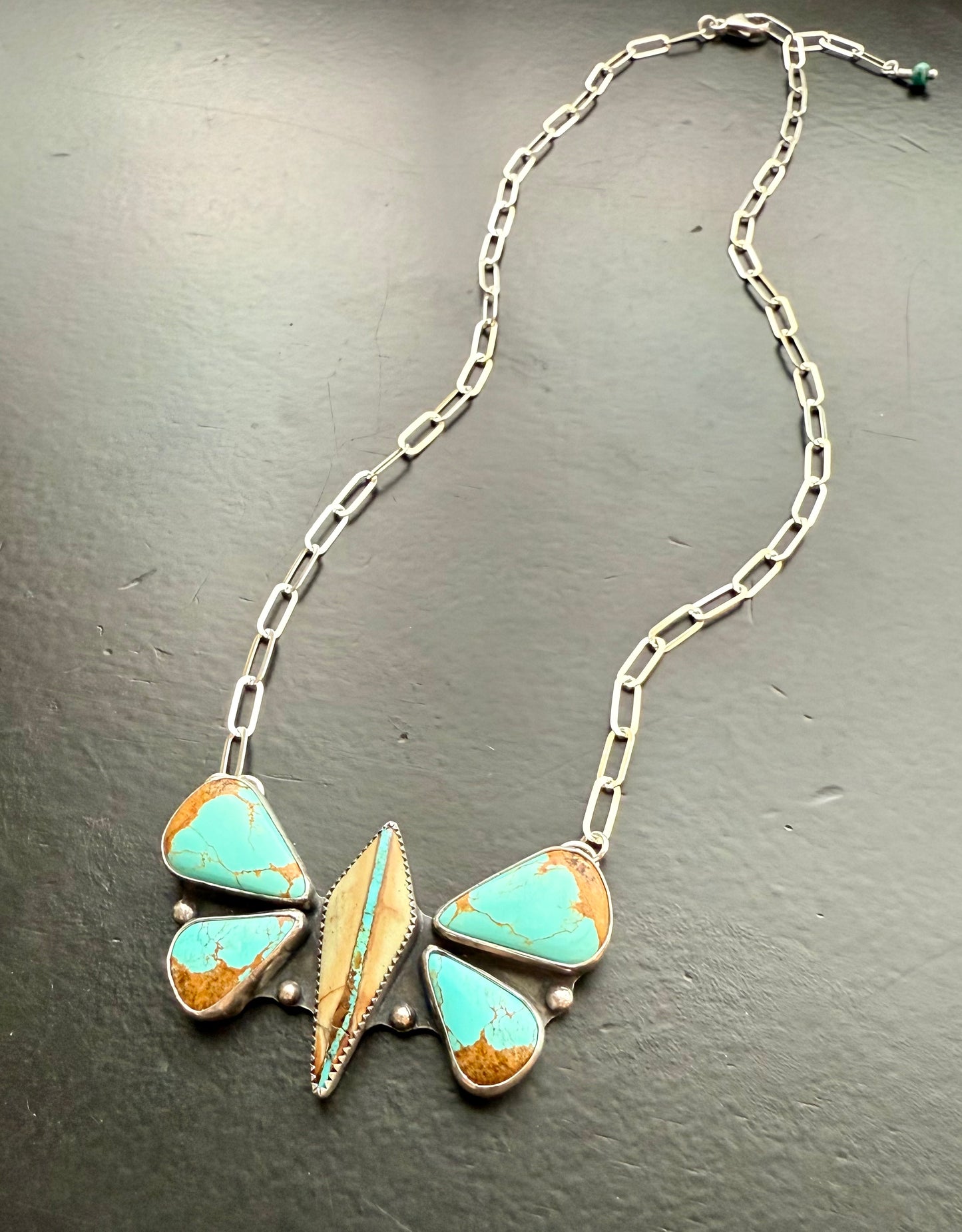 Glacier Blue & Royston Ribbon Turquoise Butterfly Necklace