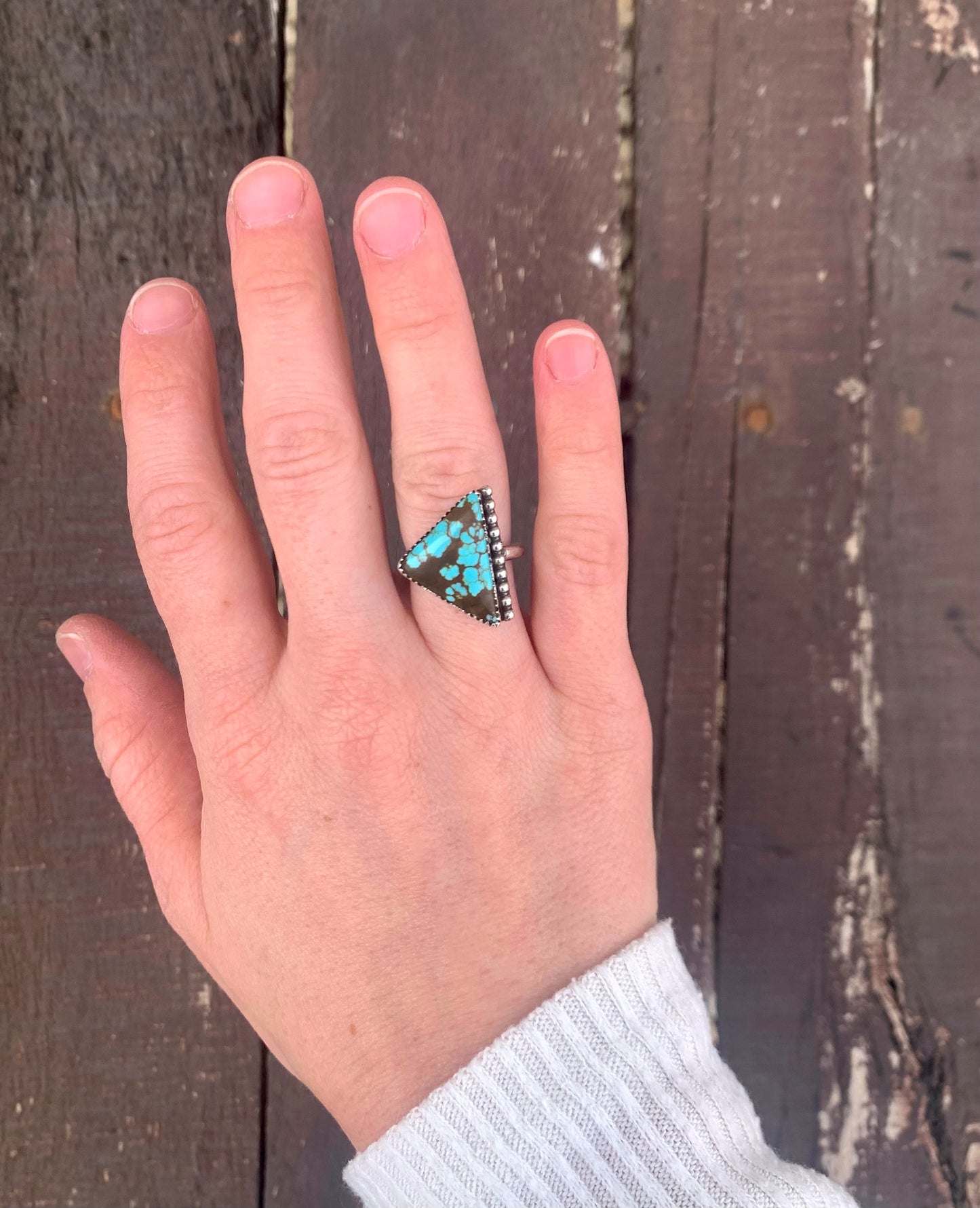 #8 Turquoise Triangle Ring