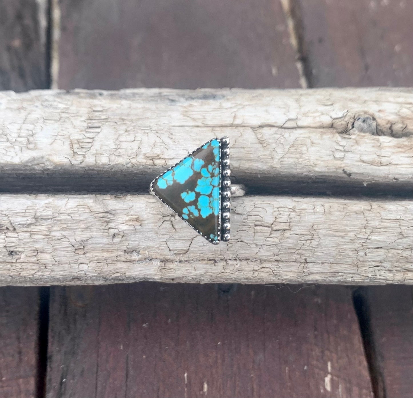 Number 8 Turquoise Triangle Ring