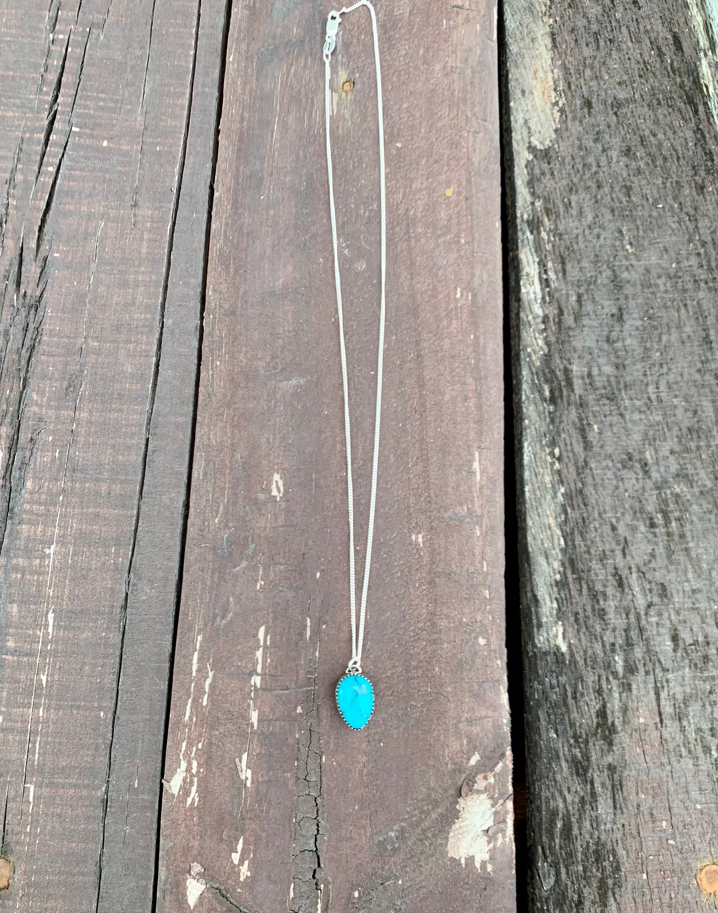 Egyptian Turquoise Teardrop Necklace