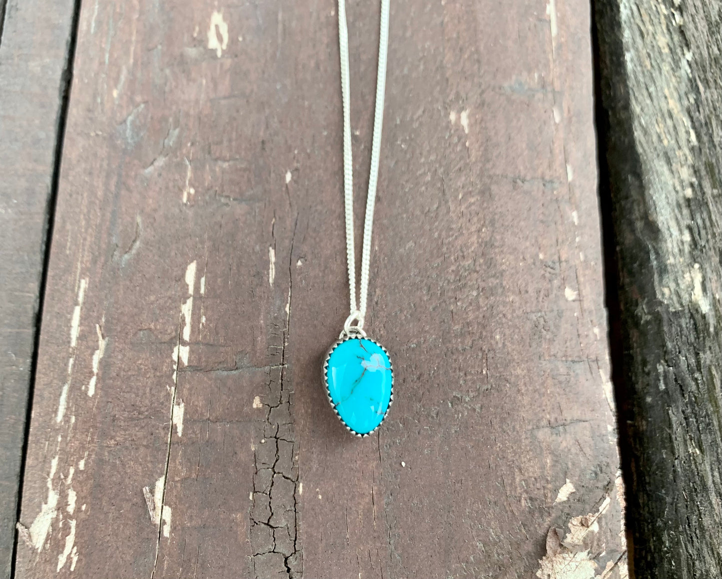 Egyptian Turquoise Teardrop Necklace