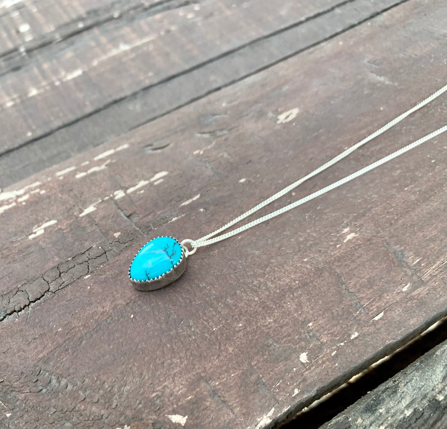 Egyptian Turquoise Teardrop Necklace