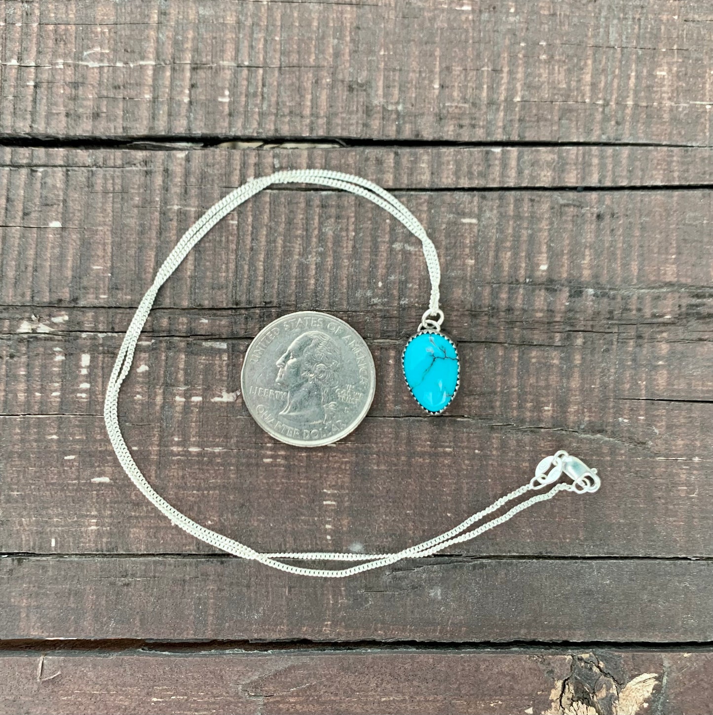 Egyptian Turquoise Teardrop Necklace