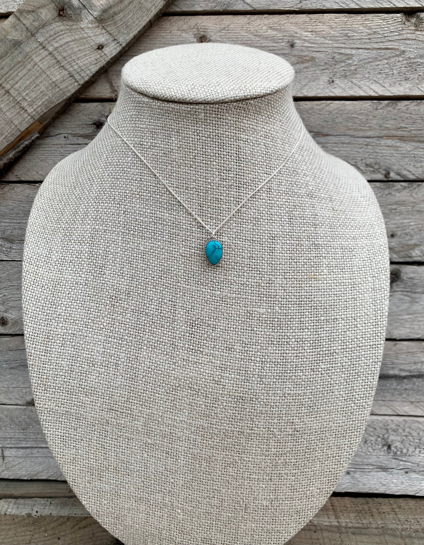 Egyptian Turquoise Teardrop Necklace