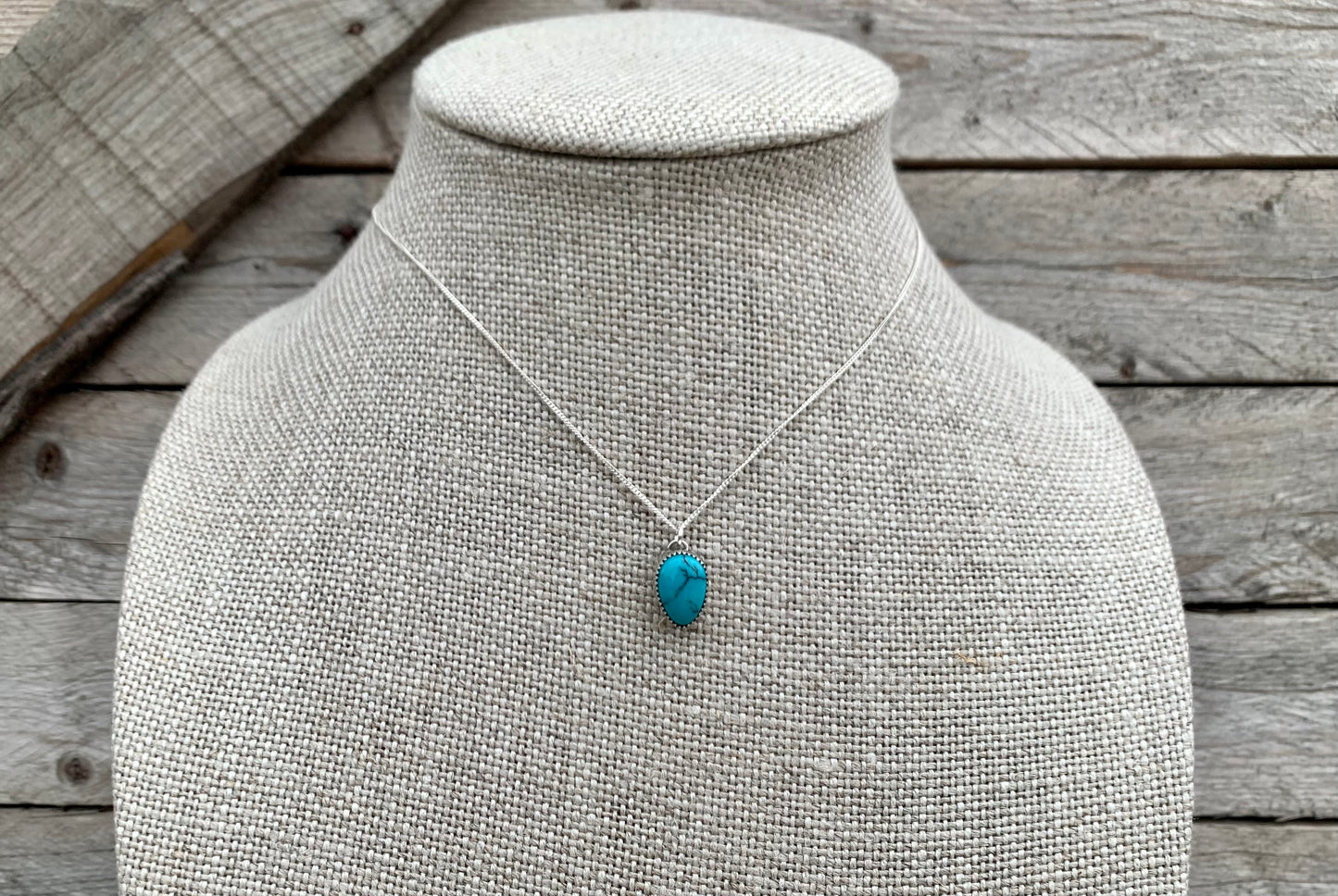 Egyptian Turquoise Teardrop Necklace