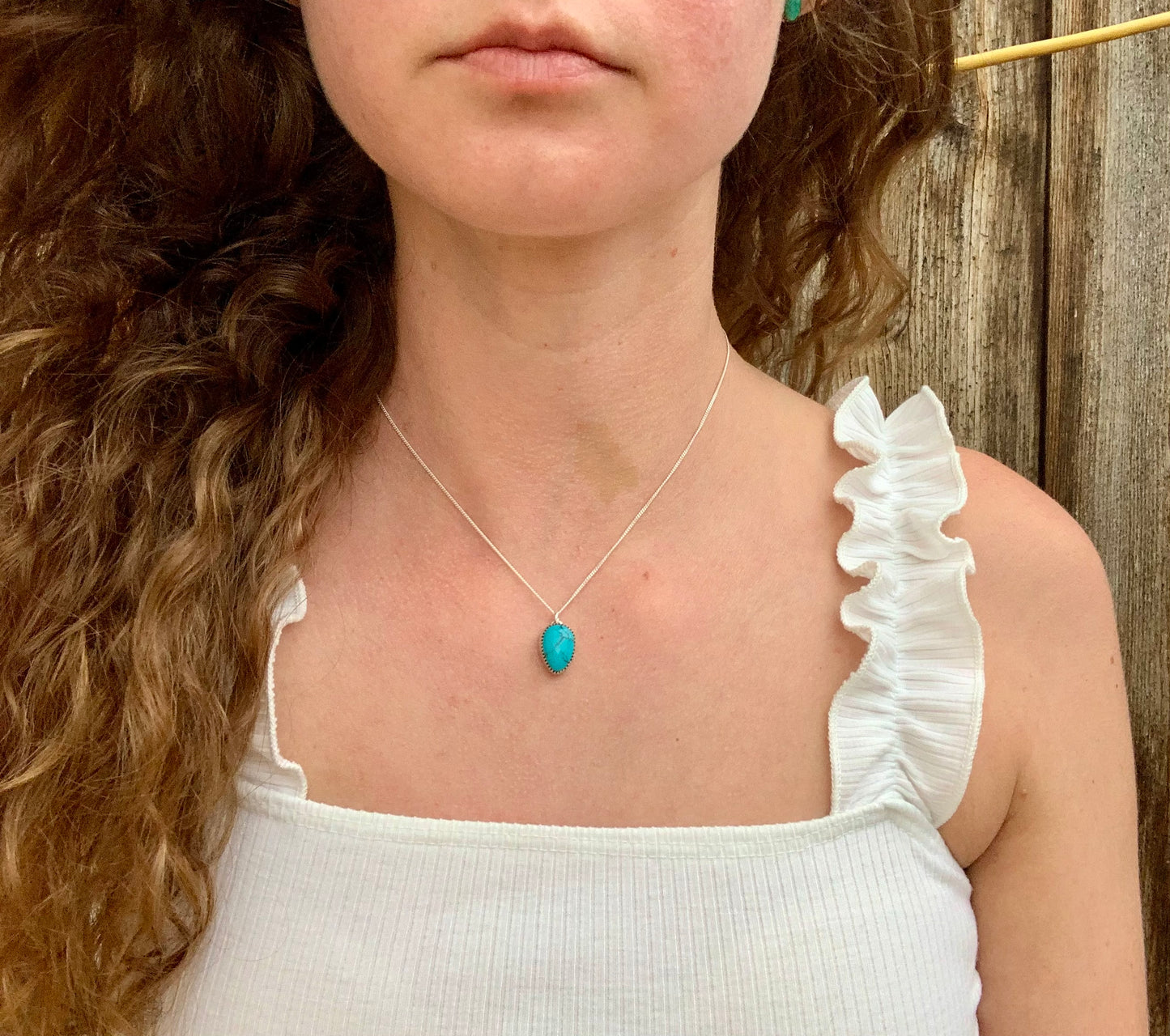 Egyptian Turquoise Teardrop Necklace