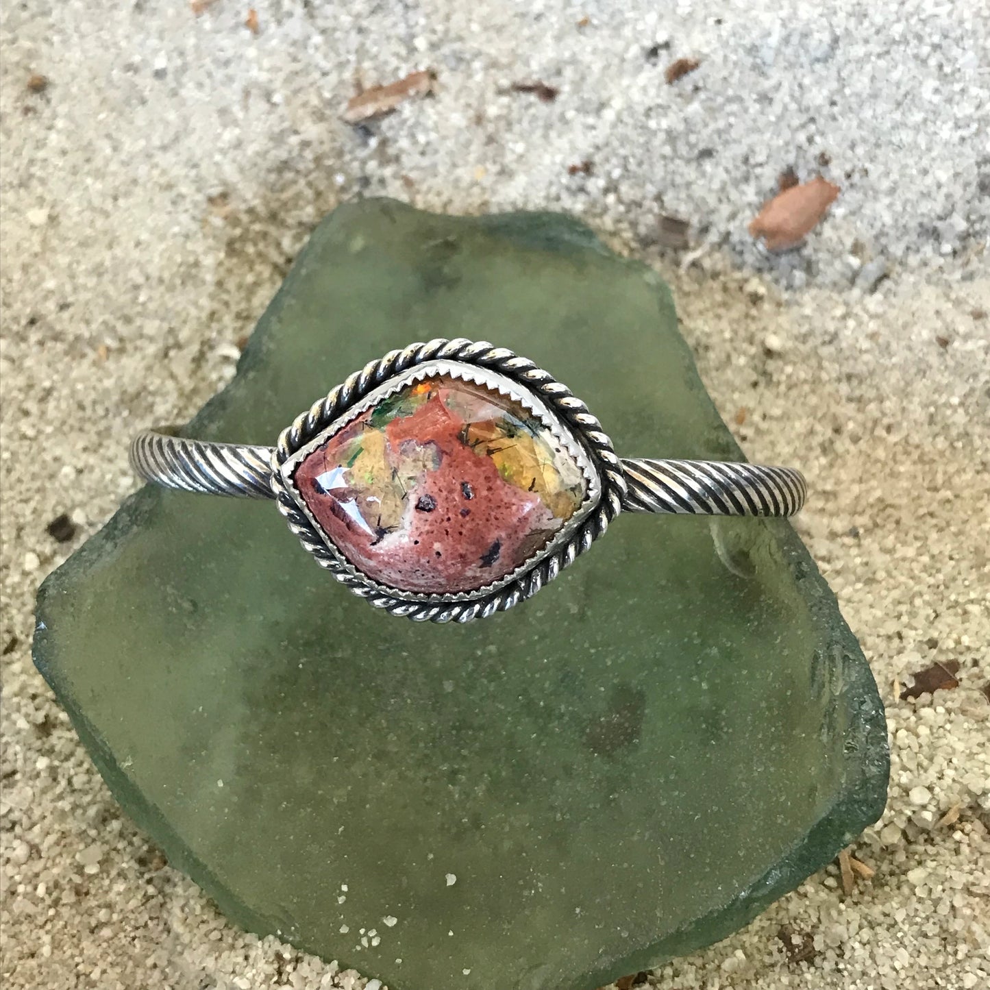 Mexican Fire Opal Cuff Bracelet