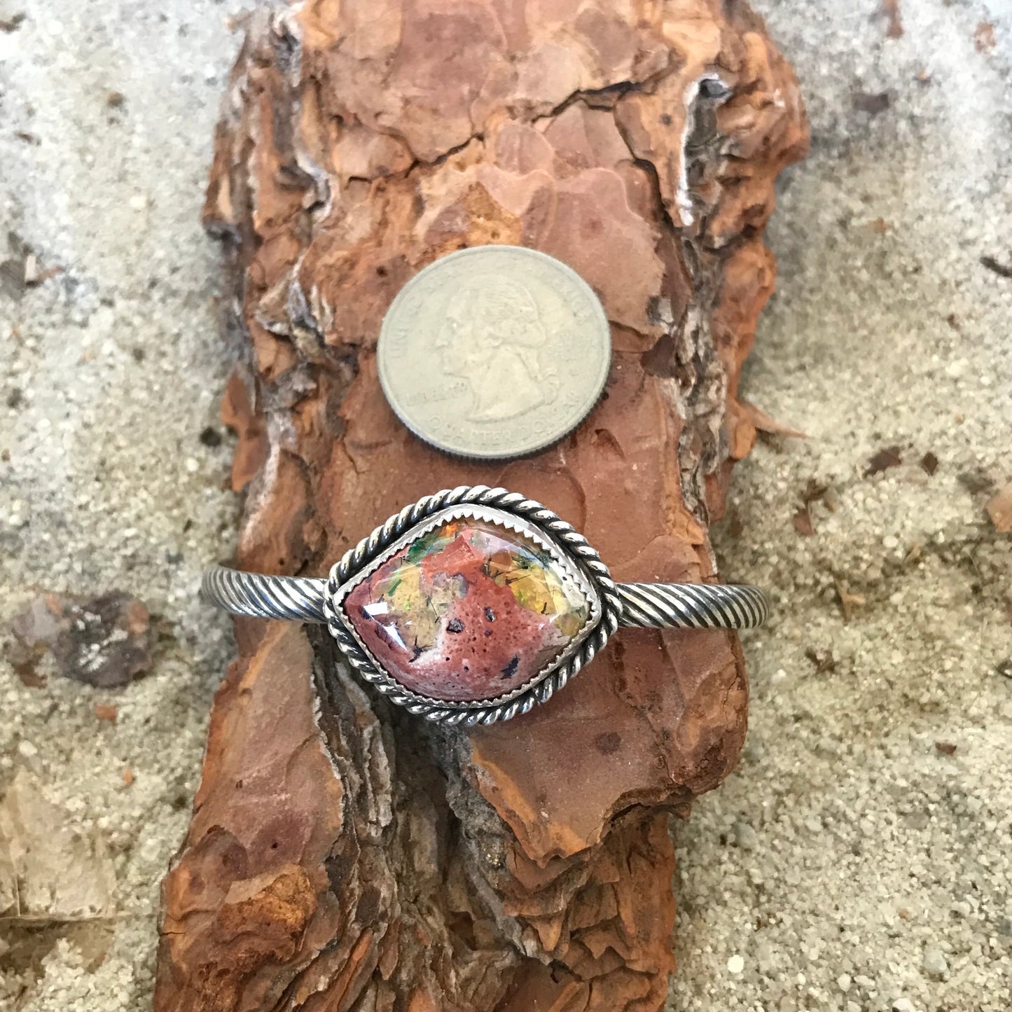 Mexican Fire Opal Cuff Bracelet