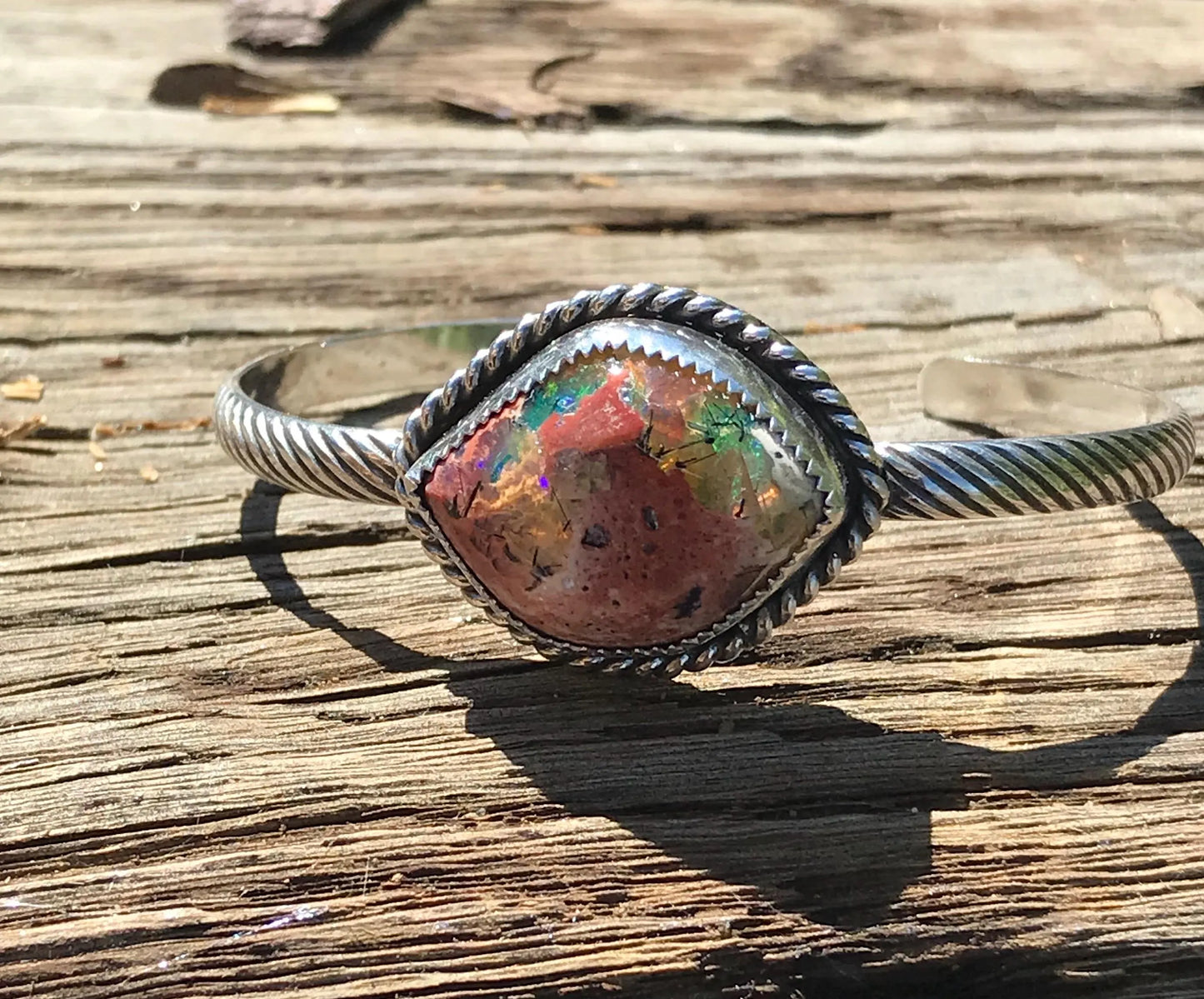 Mexican Fire Opal Cuff Bracelet