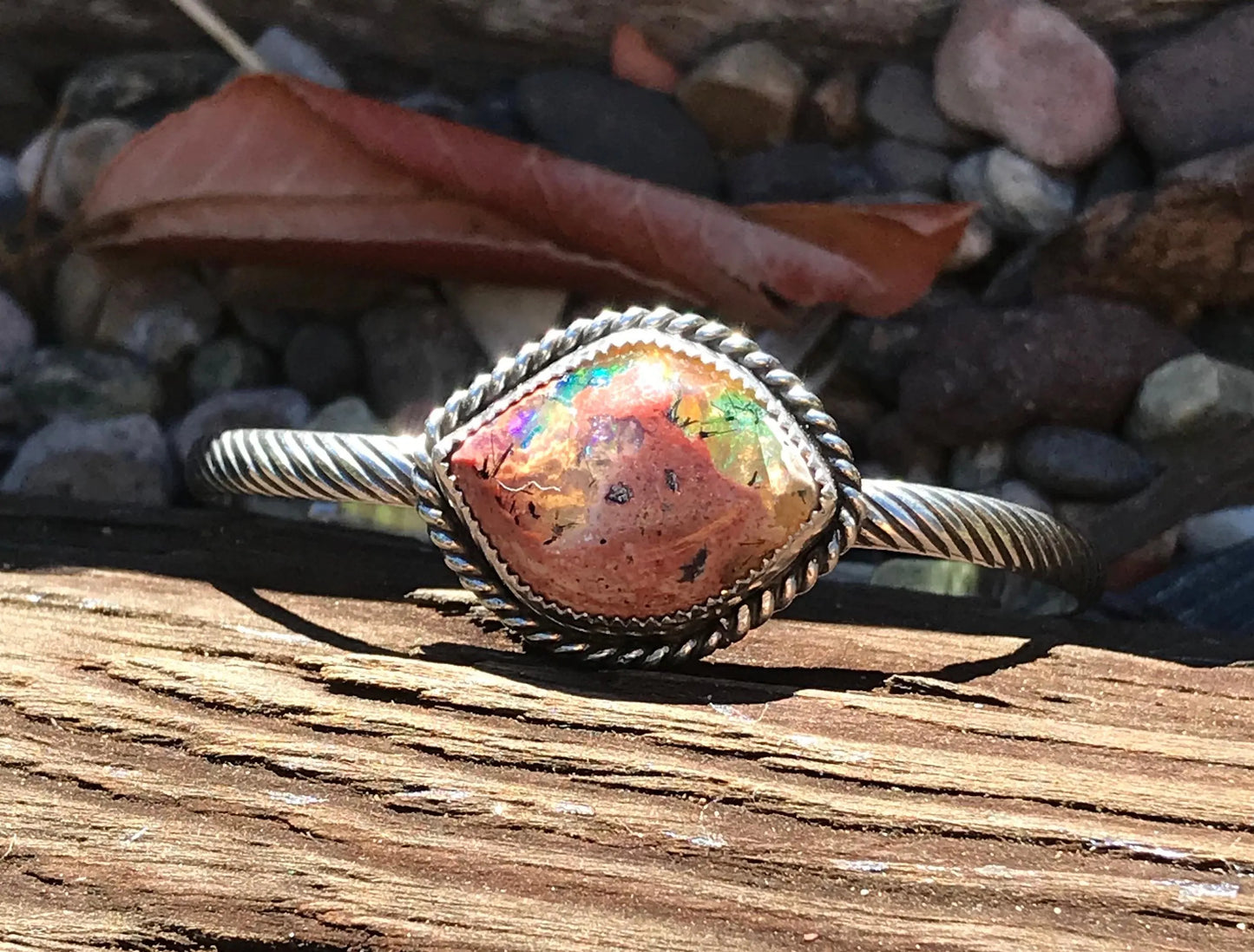 Mexican Fire Opal Cuff Bracelet