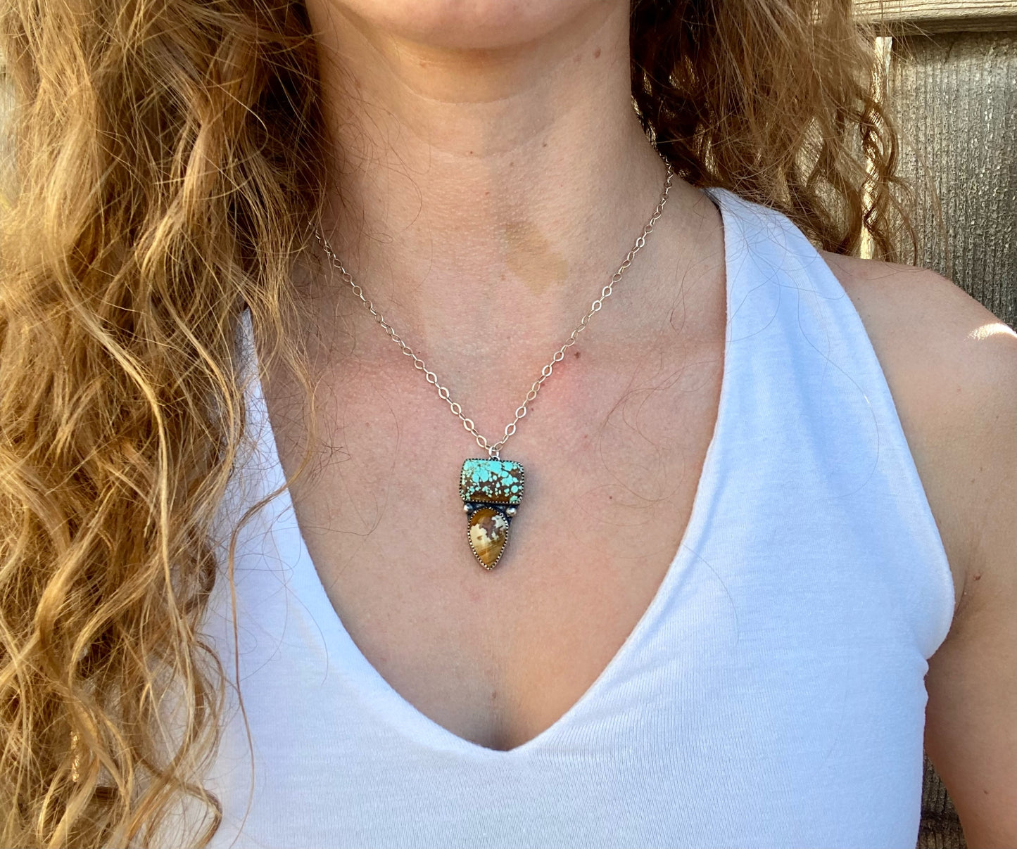 #8 Turquoise & Owyhee Picture Jasper Necklace