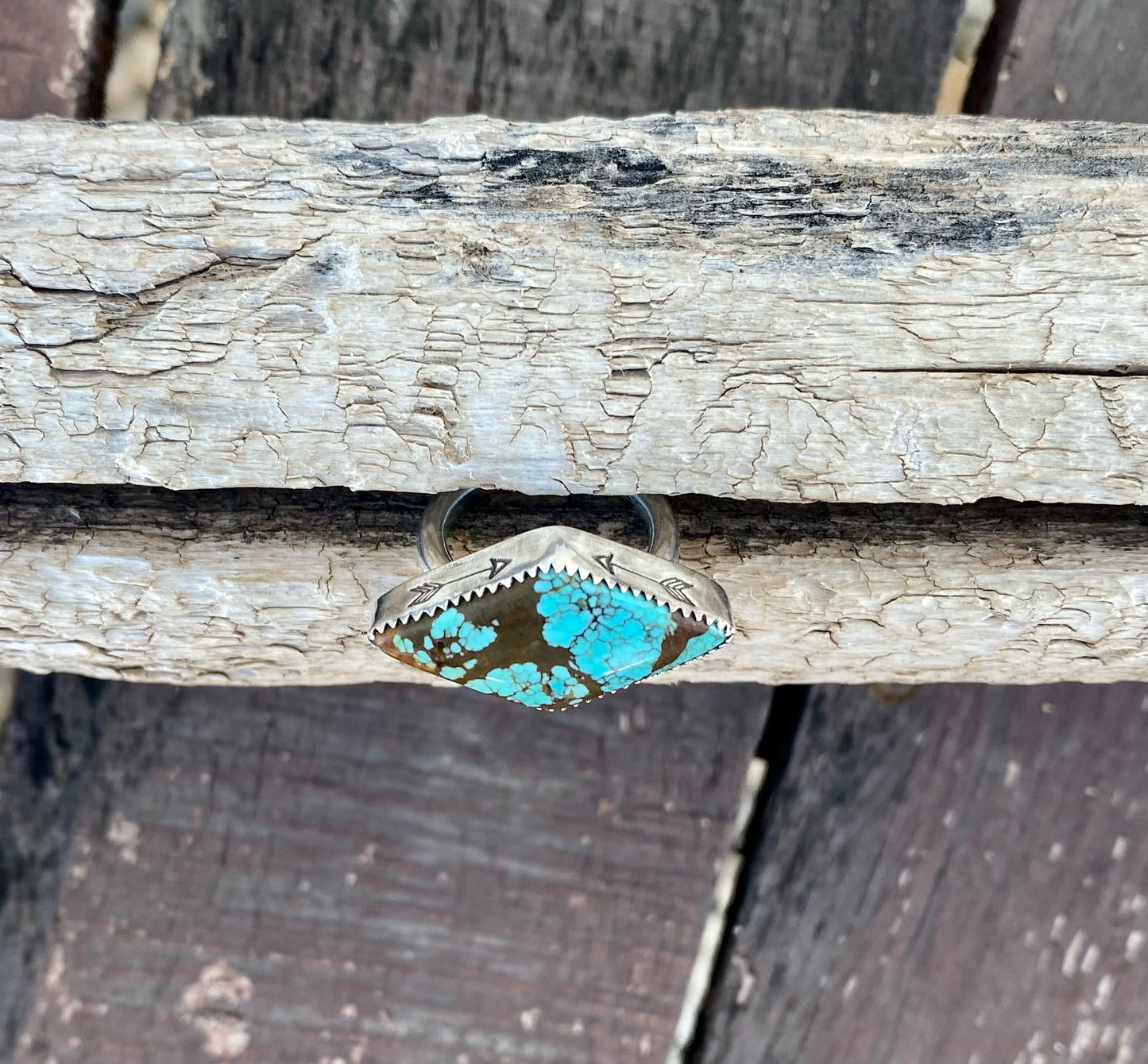 #8 Turquoise Stamped Ring