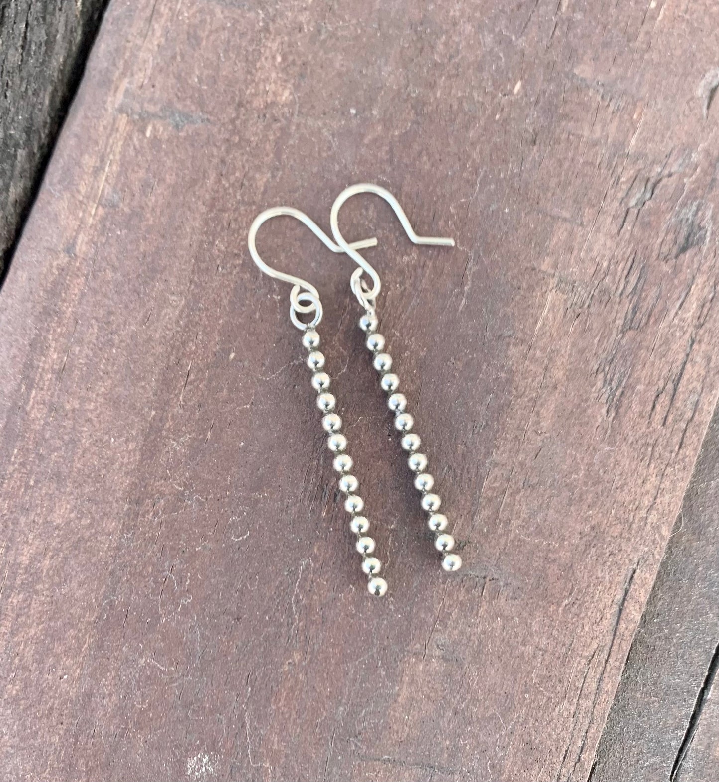 Beaded Wire Dangle Earrings