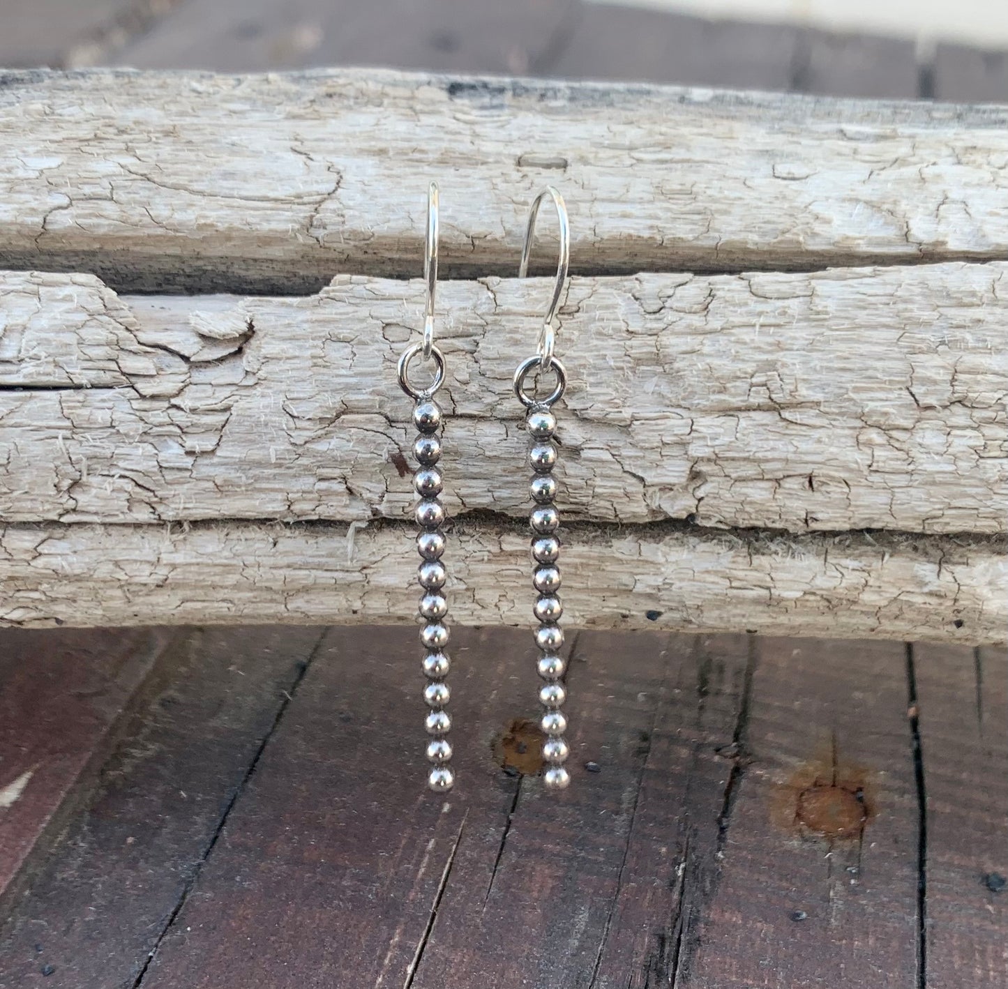 Beaded Wire Dangle Earrings