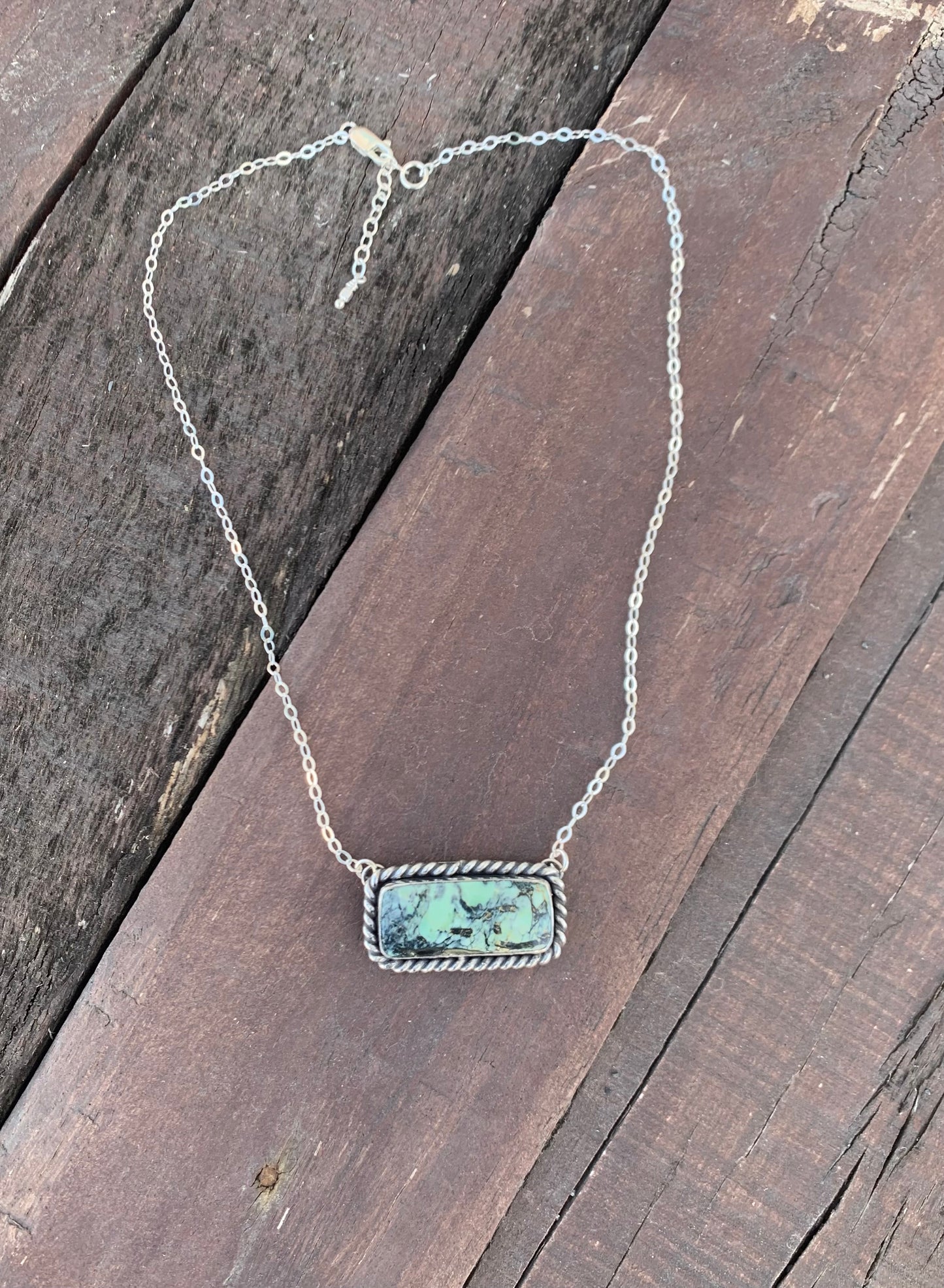 Tortoise Variscite Bar Necklace