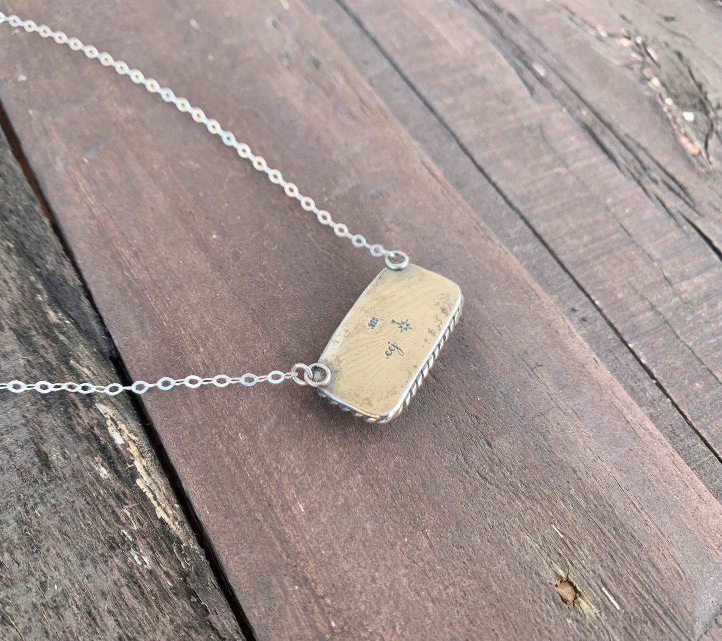 Tortoise Variscite Bar Necklace