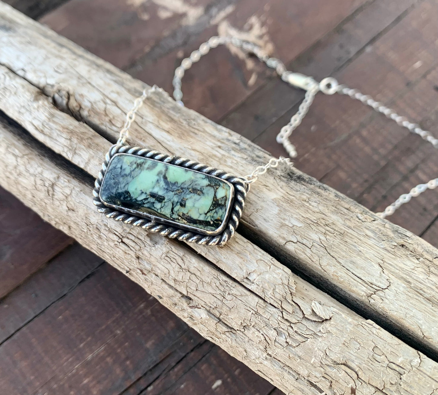 Tortoise Variscite Bar Necklace