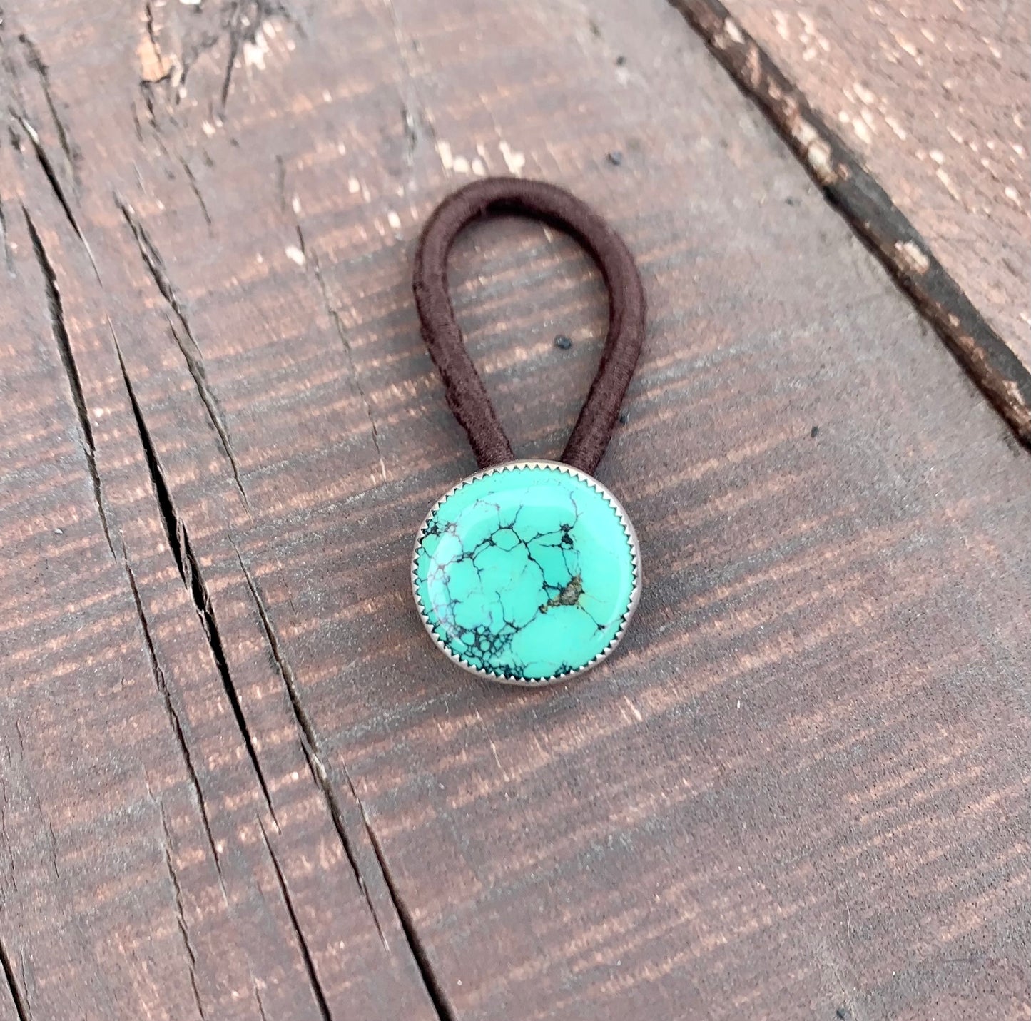 Blue Moon Turquoise Hair Tie Button