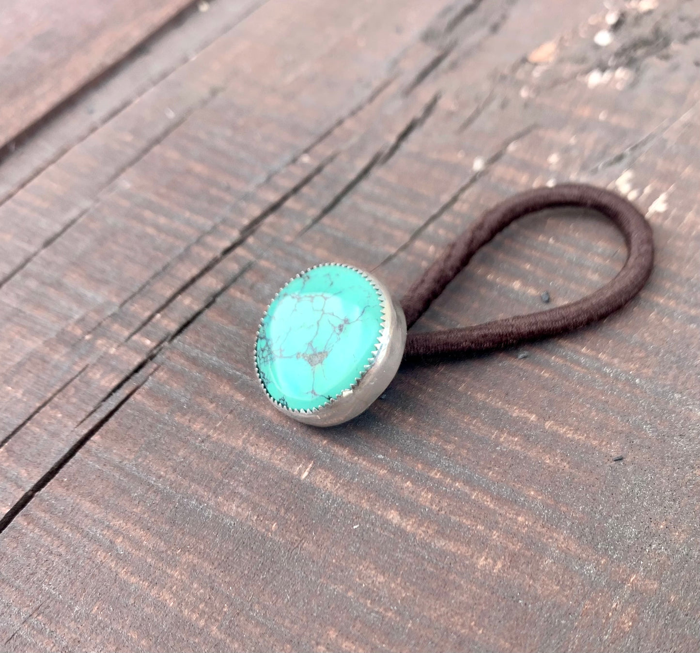 Blue Moon Turquoise Hair Tie Button